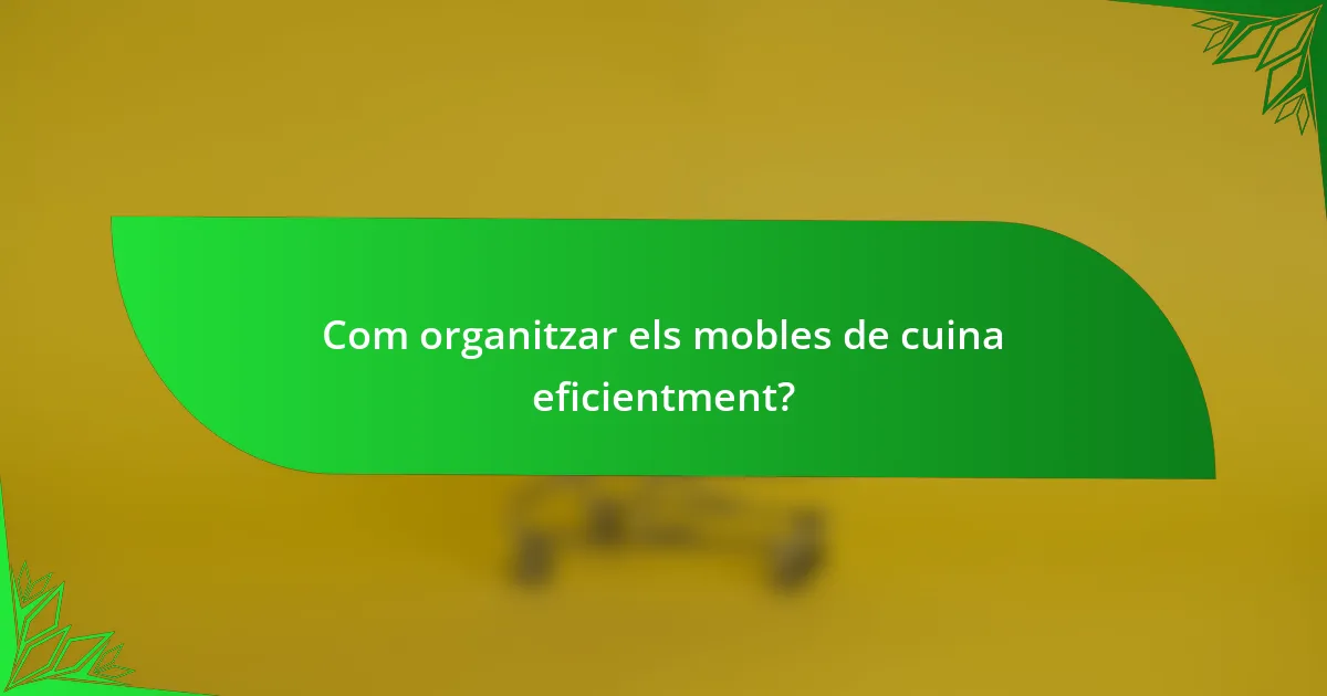 Com organitzar els mobles de cuina eficientment?