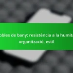 Mobles de bany: resistència a la humitat, organització, estil