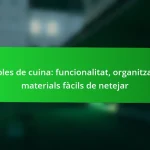Mobles de cuina: funcionalitat, organització, materials fàcils de netejar