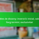Mobles de disseny: inversió inicial, valor a llarg termini, exclusivitat
