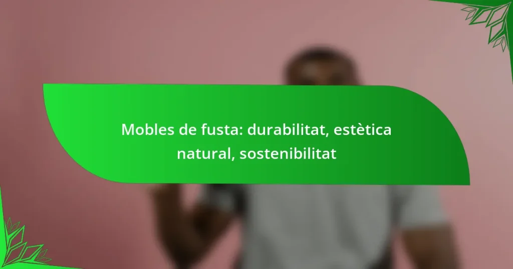 Mobles de fusta: durabilitat, estètica natural, sostenibilitat