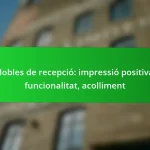 Mobles de recepció: impressió positiva, funcionalitat, acolliment