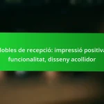 Mobles de recepció: impressió positiva, funcionalitat, disseny acollidor