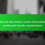 Mobles de sala d’estar: costos d’actualització, combinació d’estils, manteniment