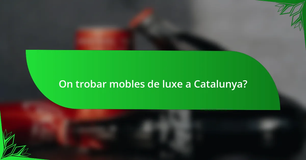 On trobar mobles de luxe a Catalunya?