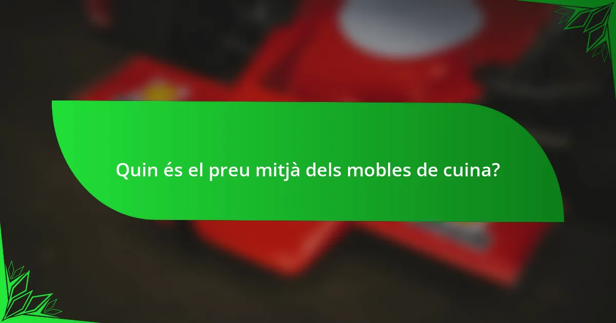 Quin és el preu mitjà dels mobles de cuina?