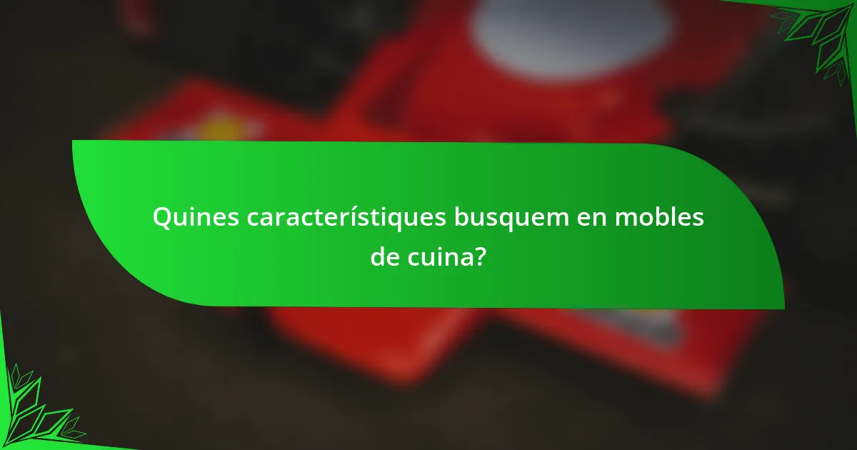 Quines característiques busquem en mobles de cuina?