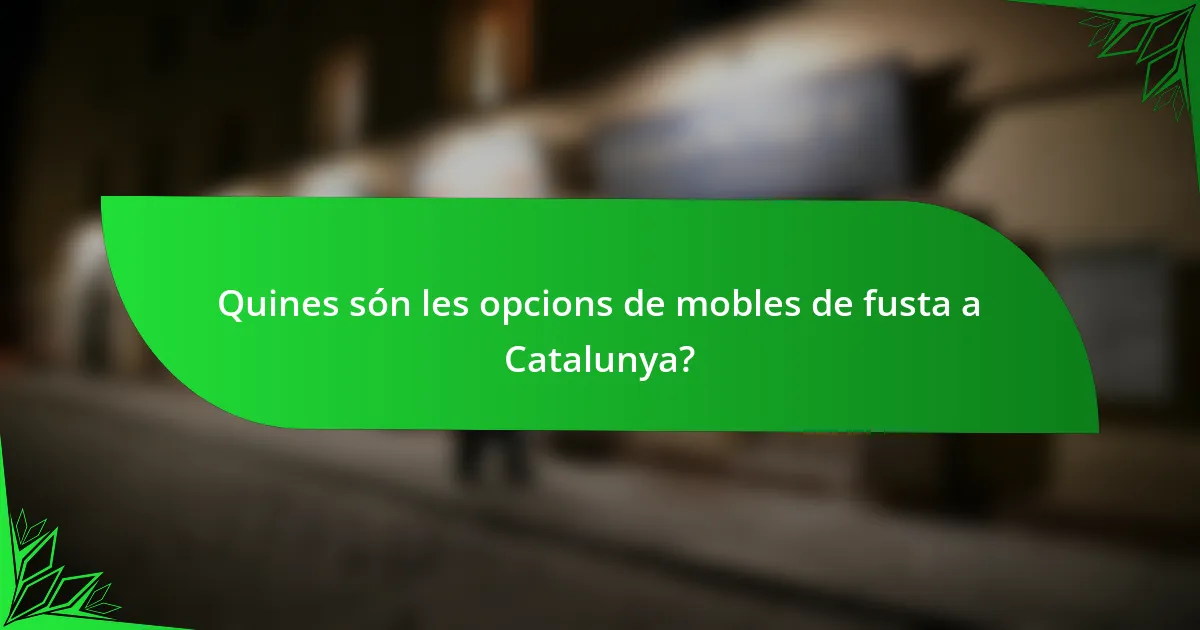 Quines són les opcions de mobles de fusta a Catalunya?