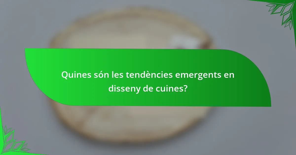 Quines són les tendències emergents en disseny de cuines?