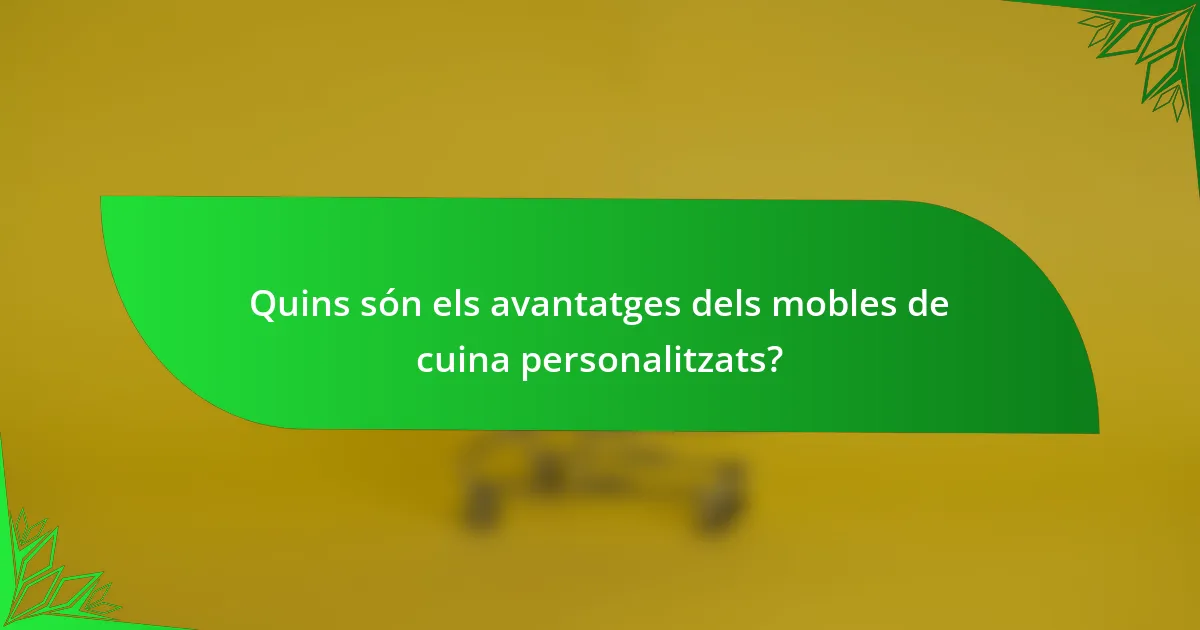 Quins són els avantatges dels mobles de cuina personalitzats?